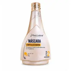 Máscara Capilar Fortalecedora Raiz Latina 1L Profissional Nutrição Profunda Reconstrução Brilho Intenso