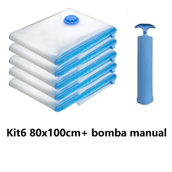 Kit 3 Sacos a Vácuo Organizador de Roupas e Edredons Ideal para Viagem e Economia de Espaço