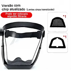 Protetor ativo Híbrido protetor facial completo Acrílico Esportes Equitação ciclismo Cozinha Soldagem Pesticid