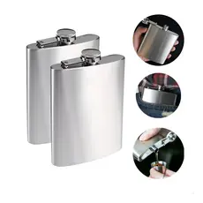Cantil de Bolso 220 ml Porta Bebida em Aço Inox Whiskeira Rum Vodka