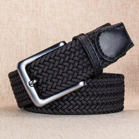 cinto masculino acessórios é de tecido elástico trançado, com fivela de couro – super versátil e combina com tudo cinto