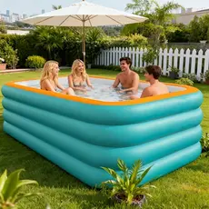 Piscina inflável grande de 2,6 m/3  dobrável e fácil de montar ótima para festas e festivais de música Piscina reforçada