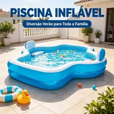 Piscina inflável dobrável com encosto capacidade de 3000 litros para uso interno e externo Brinquedo aquático infantil.