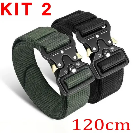 Moda Cinto Tático Largo Masculino: Nylon Durável, Fivela Liga de Zinco. Cinto Militar Largo Nylon Resistente,Engate Rápi