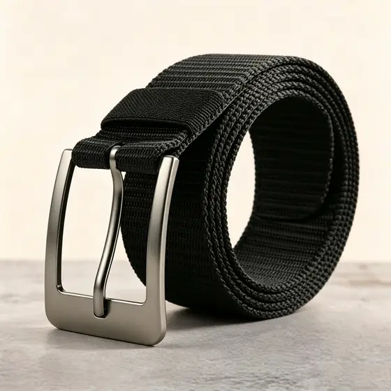 Cinto De Lona Respirável Masculino – Fivela Pin-Lock E Design Moderno De Ilhós Para Caminhadas/Academia/Comuta ，cinto