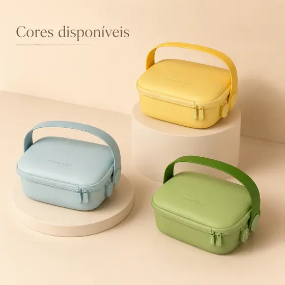NECESSAIRE FEMININA MAQUIAGEM MALETA COM ESPELHO E LUZ LED RECARREGAVEL ESTOJO FUNGOOFUN