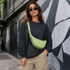 Bolsa Feminina Meia Lua Banana Transversal Casual Shoulder Bag Fungoofun