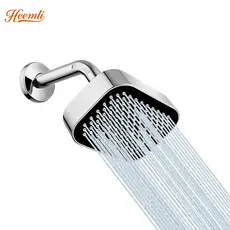 Chuveiro Ducha Superior Retangular Heemli para Banheiro 15x10cm Alta Pressão Preto Cromado