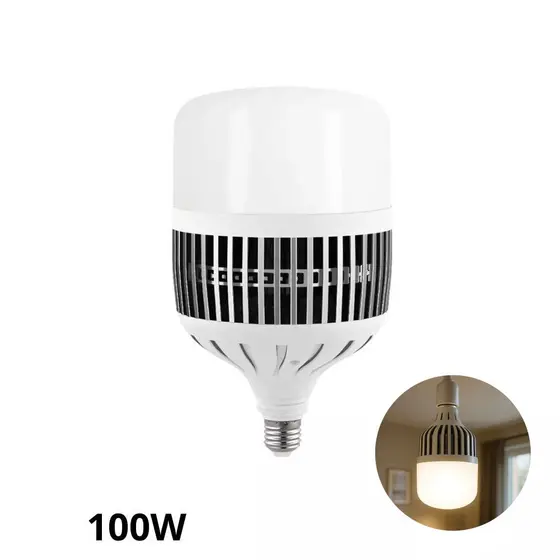 Lâmpada LED de alta potência 100W/150W/200W tensão dupla E27 luz branca fria 6500K