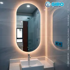 Espelho Oval Orgânico LED | Iluminação Quente ou Fria para Banheiro Sala Quarto
