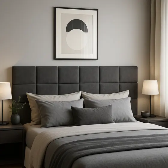 Cabeceira Estofada Modulada 40x30 cm Suede | Placas para Cama Box Casal Solteiro Queen King