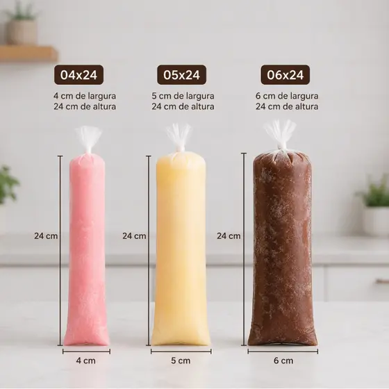 100 Saquinhos para Geladinho Gourmet Sacolé Chup Chup Gelinho Resistentes