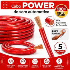 Cabo Power Automotivo – 6mm | 10mm | 16mm | 21mm– Alta Condução e Flexível