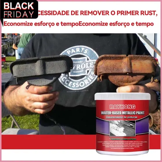 Conversor De Ferrugem À Base De Água Chibel 300g E Tinta Protetora-Barreira Não Porosa , Pasta Removedora De Primer