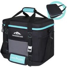 INSMEER Bolsa térmica portátil 40 Litros 55 latas Caixa térmica com tampa rígida Camping Piquenique