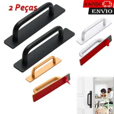 Puxador De Porta adesivo Liga De Alumínio Puxa 2pcs Sem Furar maçaneta de porta para armário de cozinha 14.8x2.5x3.5cm