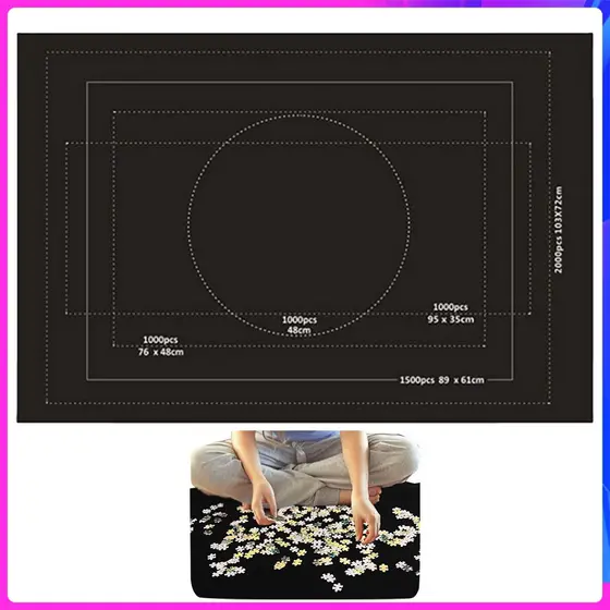 Tapete de quebra-cabeça enrolável,protetor de quebra-cabeça portátil de 120 cm x 80 cm de até 2000 peças