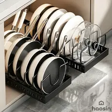 Suporte para Cozinha Expansível – Escorredor de Pratos, Porta-Louças, Panelas e Tampas