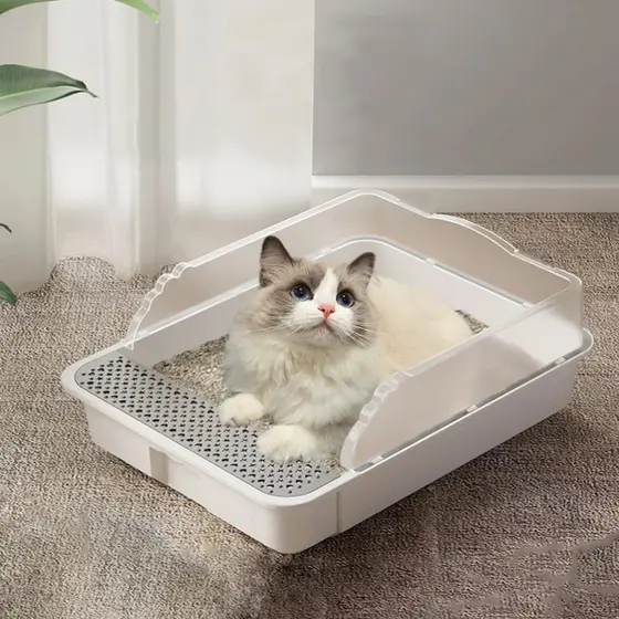MIW Kit De Caixa De Areia Furba Para Gatos De 0 A 30 kg , Gigante Alto Com Pá Higiênica Encantadora