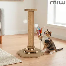 Arranhador para Gatos Interativo – Poste de Sisal + Brinquedos Suspensos