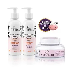 Kit Completo Puro Leite OU Esfoliante Corporal OU Hidratante Corporal OU Sabonete Facial - TÁ LINDA