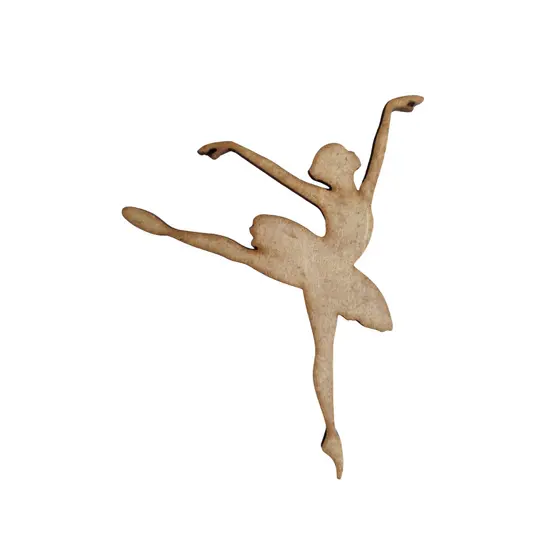 Kit Aplique Bailarina MDF 3mm Cru - Decoração Quarto Bebê e Artesanato - Corte a Laser Preciso