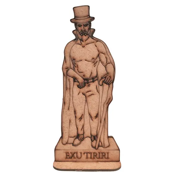Totem Exu Tiriri Imagem Umbanda Quimbanda MDF Cru 20cm Altar
