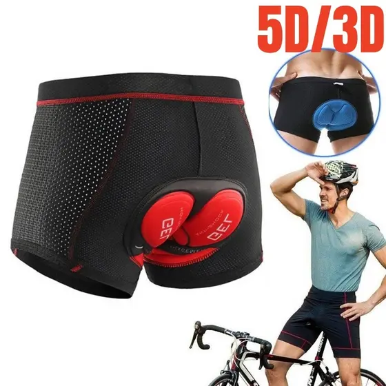 Shorts de ciclismo masculino respirável com acolchoamento e absorção de choque