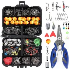 263Pcs Acessórios De Pesca Kit Incluindo Removedor De Gancho De Pesca Gancho Pesos Chumbada Pesca Gira Snaps Com Caixa