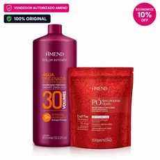 Kit Amend Água Oxigenada Color Intensy 30 volumes 950ml + Pó Descolorante Aloe Vera e Silicone 300g