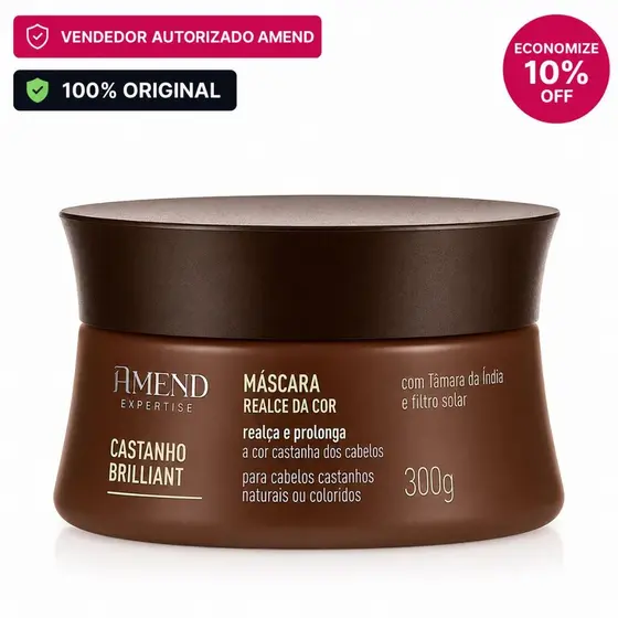 Amend Cosmetics Máscara Expertise Realce da Cor Castanho Brilliant 300g