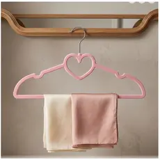 Kit 25 Cabides Slim De Veludo Rosa ou Bege Coração Largura 42cm