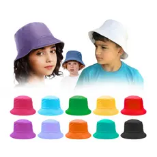 Chapéu Bucket Infantil Liso UV Chapéu de praia Infantil Menino Tam P (2 a 8 anos) Liso -mr