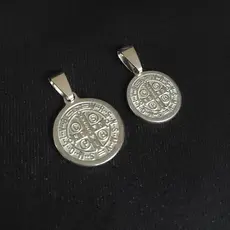 Pingente Medalha de São Bento dupla face Aço Inox 316L