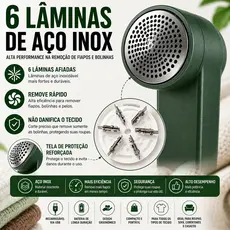 Removedor de Fiapos Elétrico USB Recarregável 6 Lâminas para Roupas Sofá Cobertor Casacos