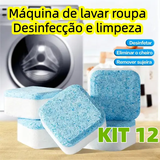 Blocos Limpeza Profunda Máquina Lavar,12 Unid- Remover Mofo, Odor e Bactérias