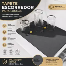 Tapete Secador de Louças Alta Absorção Antiderrapante Multiuso para Cozinha