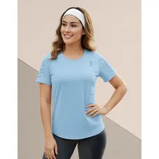 Camiseta Fitness Feminina Dry Fit Camiseta Academia Corrida Caminhada Treino Rápida Secagem UV