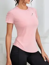 Camiseta Dry Fit Lamovie Feminina Academia Fitness Treino Corrida Caminhada UV Roupa Esportivas
