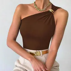 Blusa Feminina Nula Manga Fivela em Argola Tecido Suplex Premium Elegante Casual