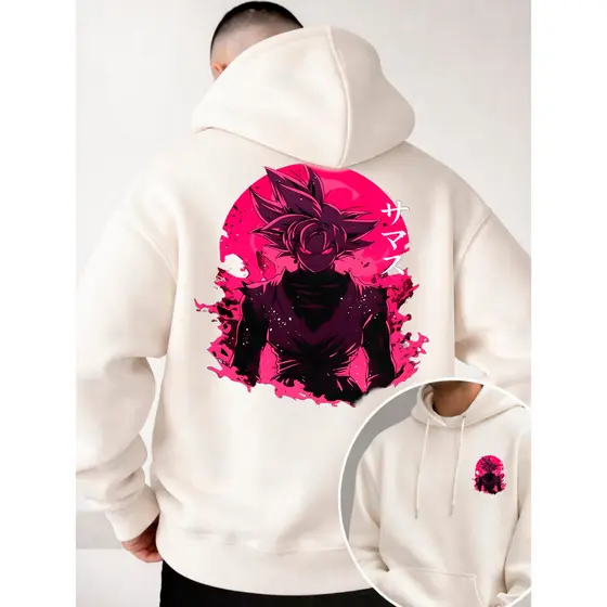 Blusa Moletom Masculino Dragon Ball Moletom Masculino Grosso Inverno Preto