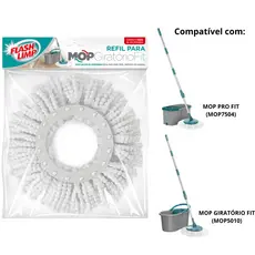Refil 13,5 cm Para Mop Giratório Fit Flash Limp Esfregão Microfibra Balde 8L