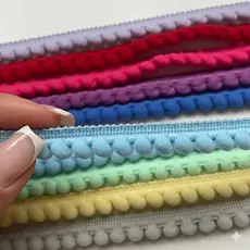 Fita Mini Pompom São José 7875 13 mm – 2 Metros  Aviamento Decorativo em Diversas Cores