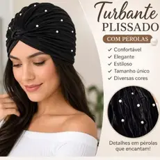 Turbante Chapéu Feminino Indiano Elástico Fechado Estiloso/com pérola