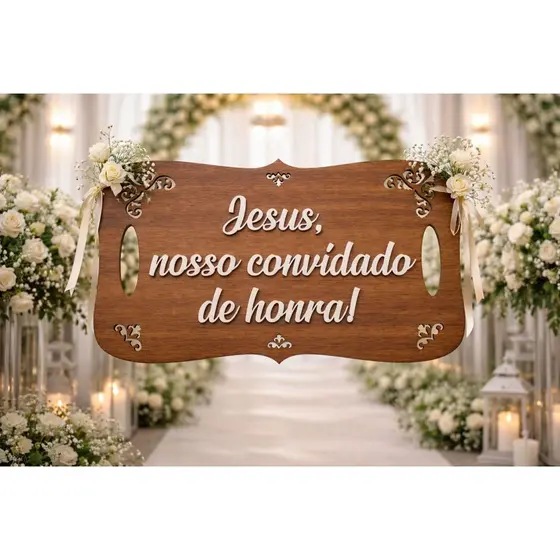 Plaquinha entrada Casamento MDF – Ideal para Pajem e Daminha, Placa Entrada da Igreja