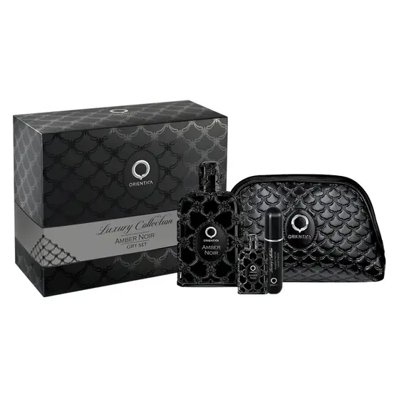 Kit de Perfume Orientica Luxury Collection Amber Noir 80 ml + 7,5ml  Eau de Parfum + Nécessaire + Atomizador - Masculino