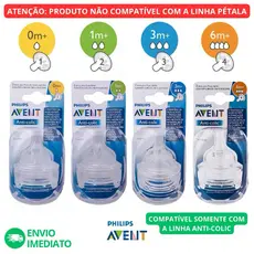 KIT 2 Bicos de Mamadeira Clássica Anticólica - PHILIPS AVENT ORIGINAL