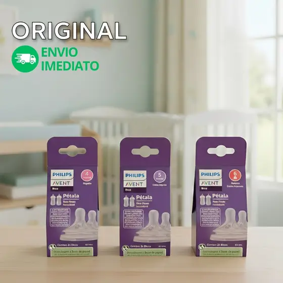 KIT 2 Bicos de Mamadeira Pétala 3M+ 6M+ - PHILIPS AVENT ORIGINAL