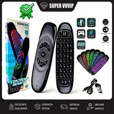 Controle Air Mouse LE-7679 Teclado Sem Fio 2.4G Com Voz para Smart TV Android PC Projetor