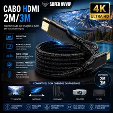 【Brasil Spot Sale】Cabo Hdmi Ultra Hd 3D/4K Alta Resolução 1080P 2/3Metros MHD4002/4003